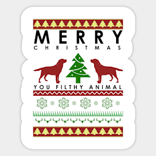 merry christmas you filthy animal Sticker